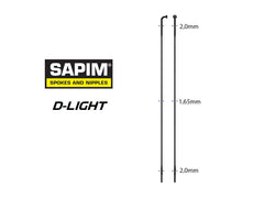 SPOKE, SAPIM, D-LIGHT J-BEND, 2.0/1.65/2.0, BLACK